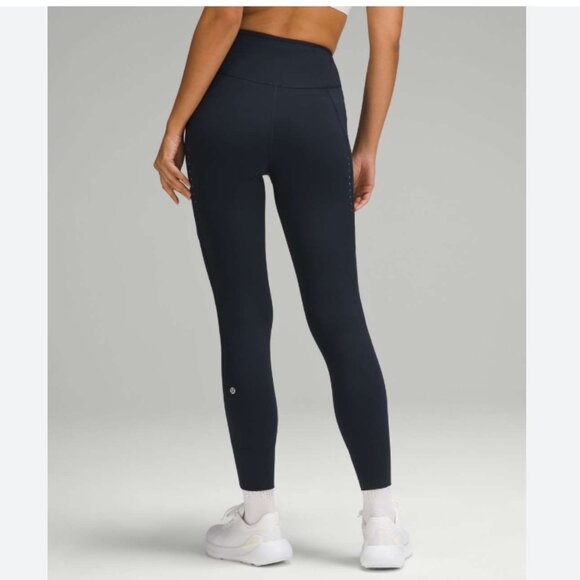 Lululemon Navy Blue fast and free High-Waisted Leggings pockets 25" 4 - Picture 1 of 7